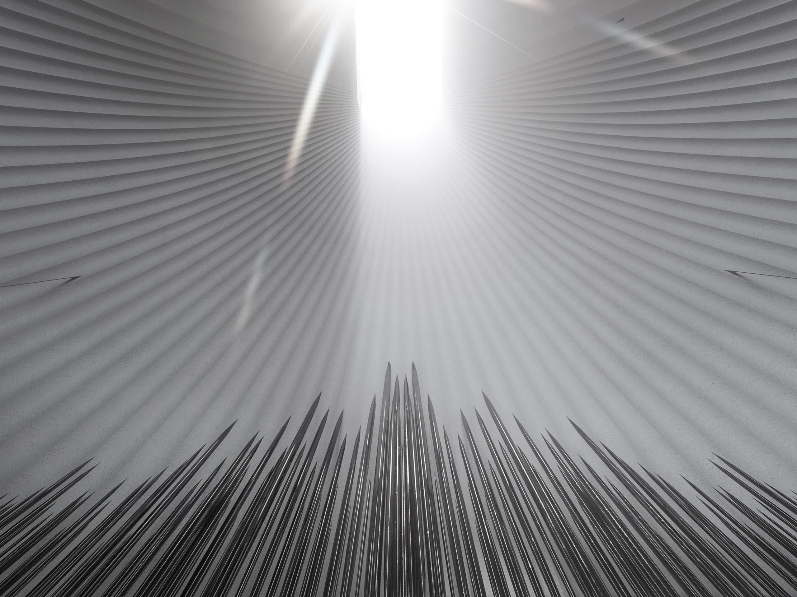 Pohled na okno v klenbě